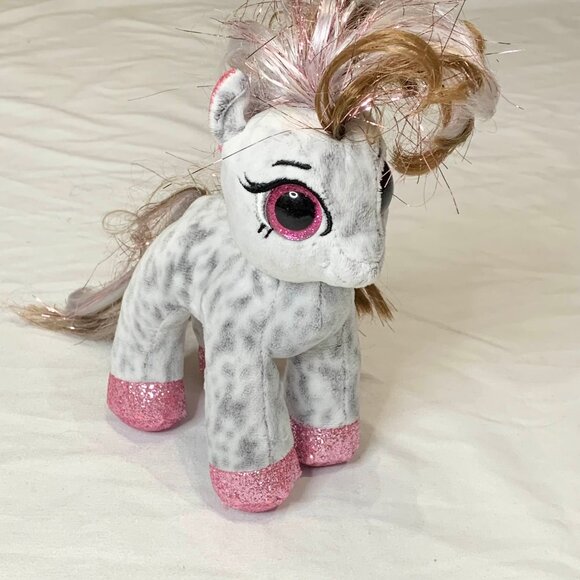 Ty Beanie Boos Cinnamon Unicorn Gray Dappled Pink Glitter Eyes Plush Stuffed - Picture 1 of 12